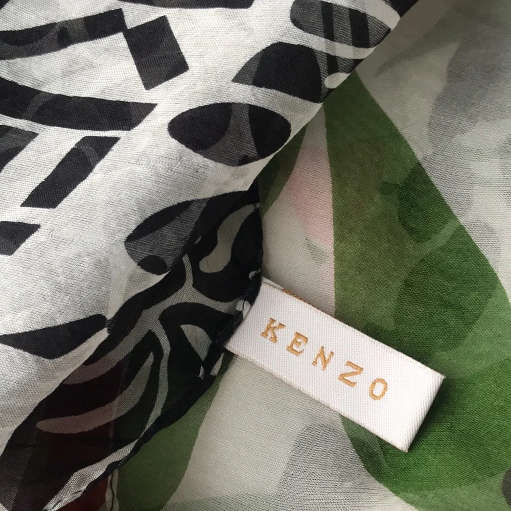 Vintage floral Kenzo made in France 100% silk scarf